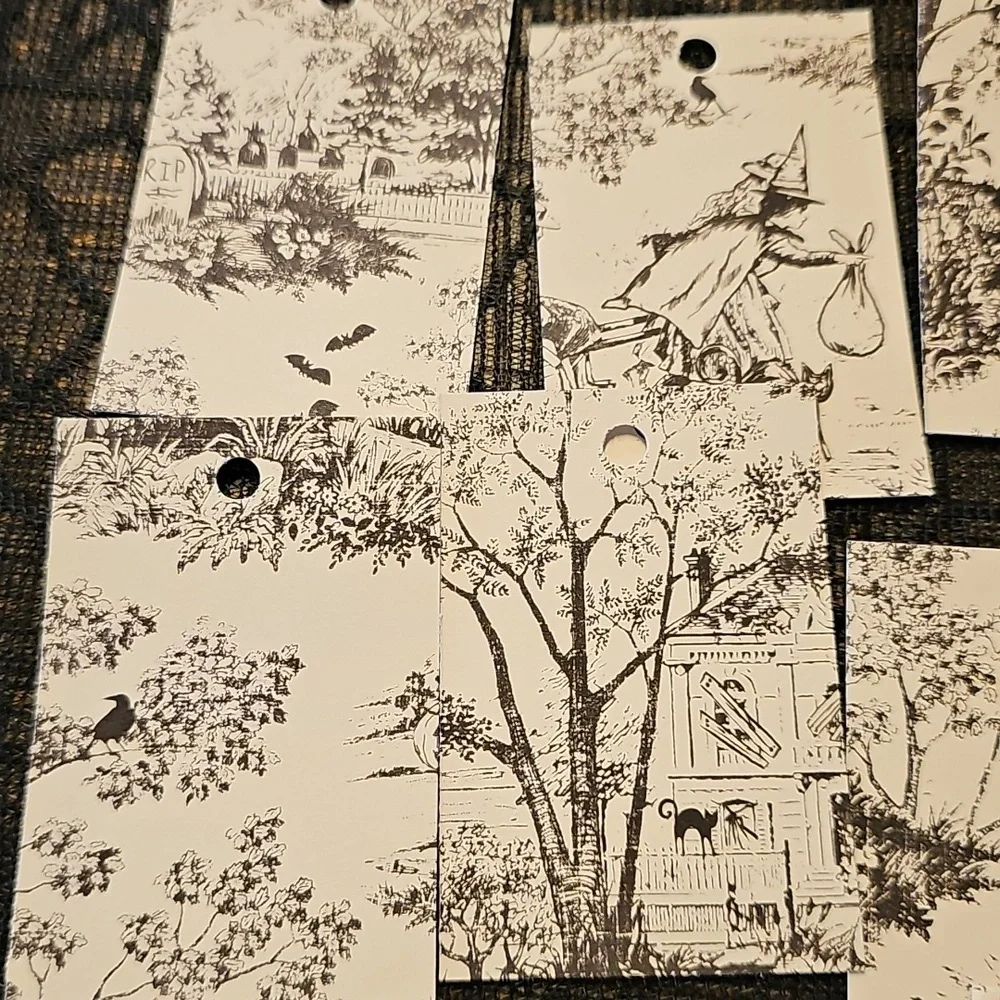 Halloween Themed Hand Cut Cardstock Gift Tags Set Of 40 2x3